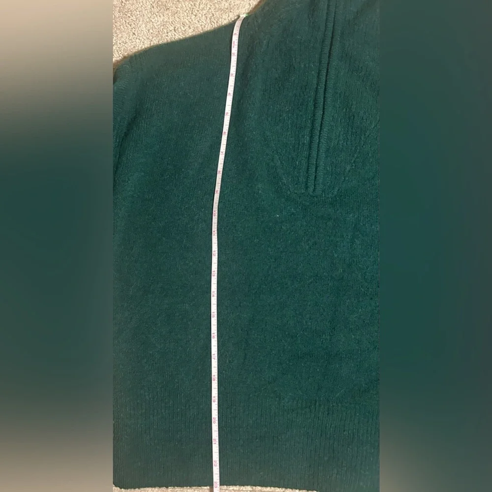 J Crew  Forest Green Relaxed Zip-Up Stretch Sweater - Picture 8 of 8
